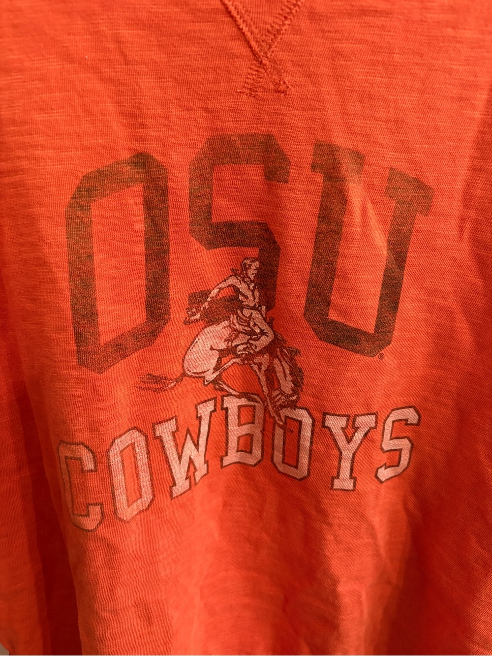 Excellent condition Large  OSU Cowboys Orange 47 brand cotton slub tee. Go Pokes